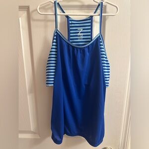 Z By Zella Girl Size XL 14/16 Blue Tank With Attached Bra
